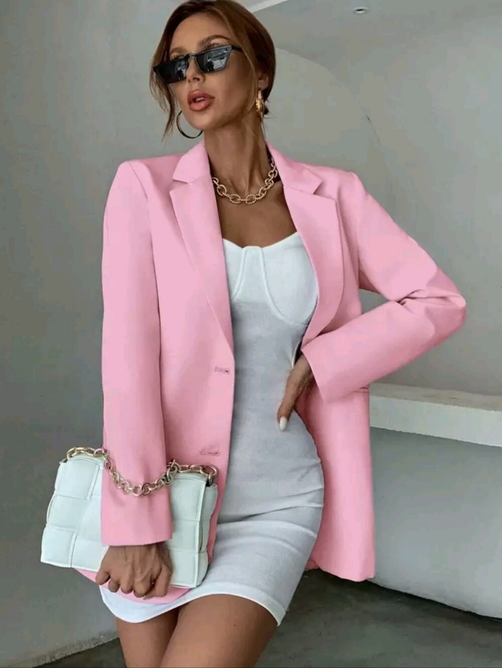 Oversized Bubblegum Pink Blazer L